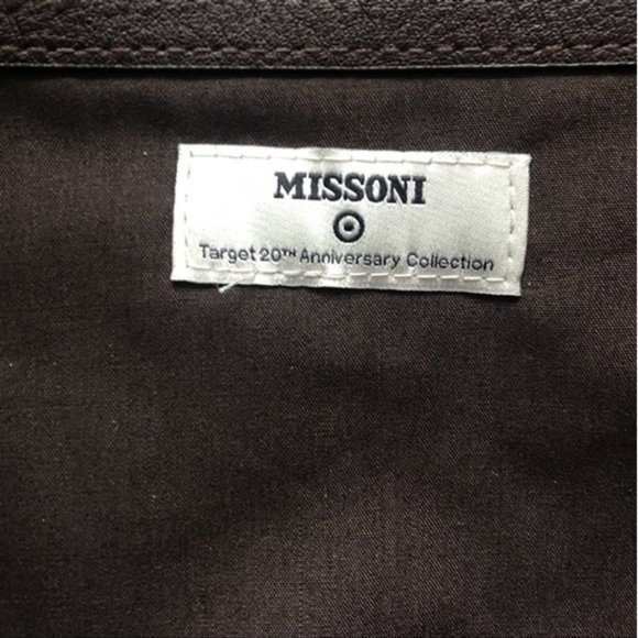 NEW MISSONI FOR TARGET LARGE BROWN ZIGZAG CANVAS TOTE BAG - Picture 4 of 4